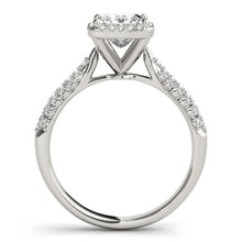14k White Gold Halo Pave Band Diamond Engagement Ring (1 1/3 cttw)