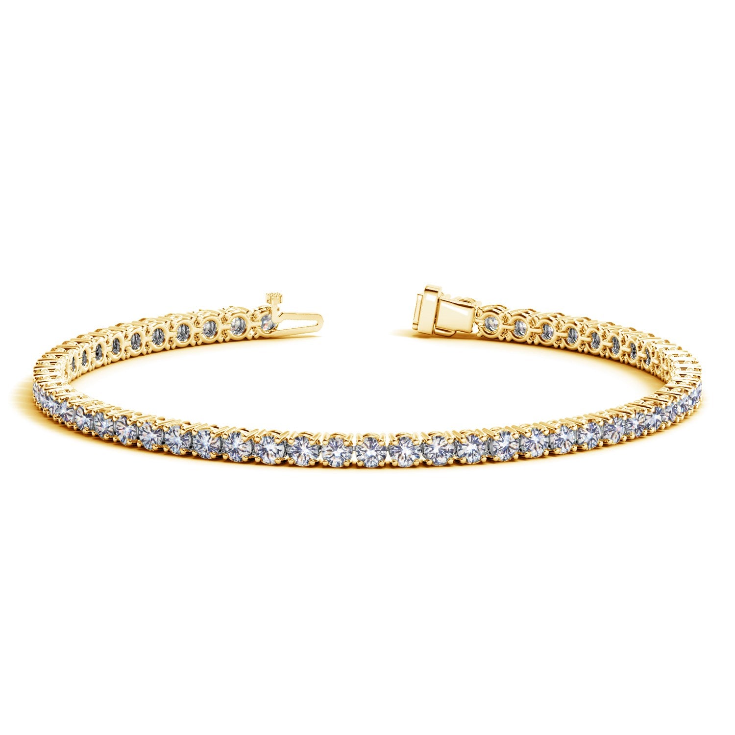 14k Yellow Gold Round Diamond Tennis Bracelet (5 cttw)