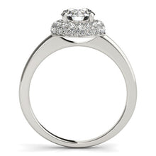 Diamond Engagement Ring with Pave Halo Stones in 14k White Gold (1 3/8 cttw)