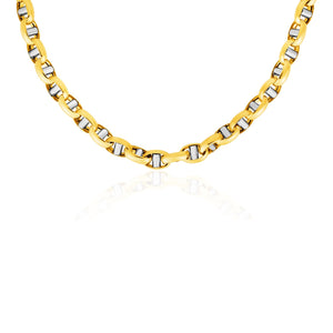 14k Two-Toned Yellow and White Gold Link Men's Necklace