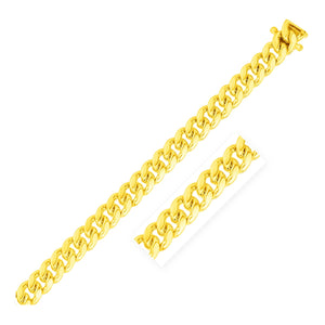 8.25mm 14k Yellow Gold Classic Miami Cuban Solid Bracelet