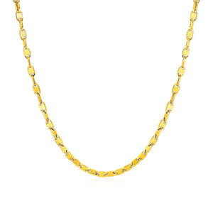Mens Polished Link Necklace in 14k Yellow Gold
