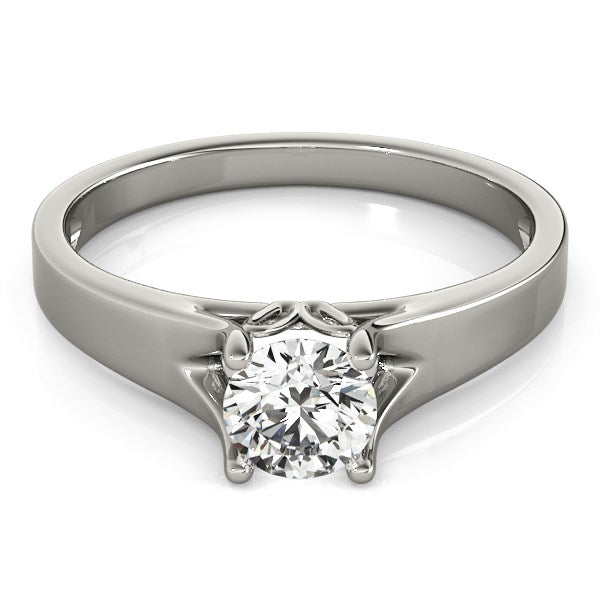 14k White Gold Prong Set Style Solitaire Diamond Engagement Ring (1/2 cttw)