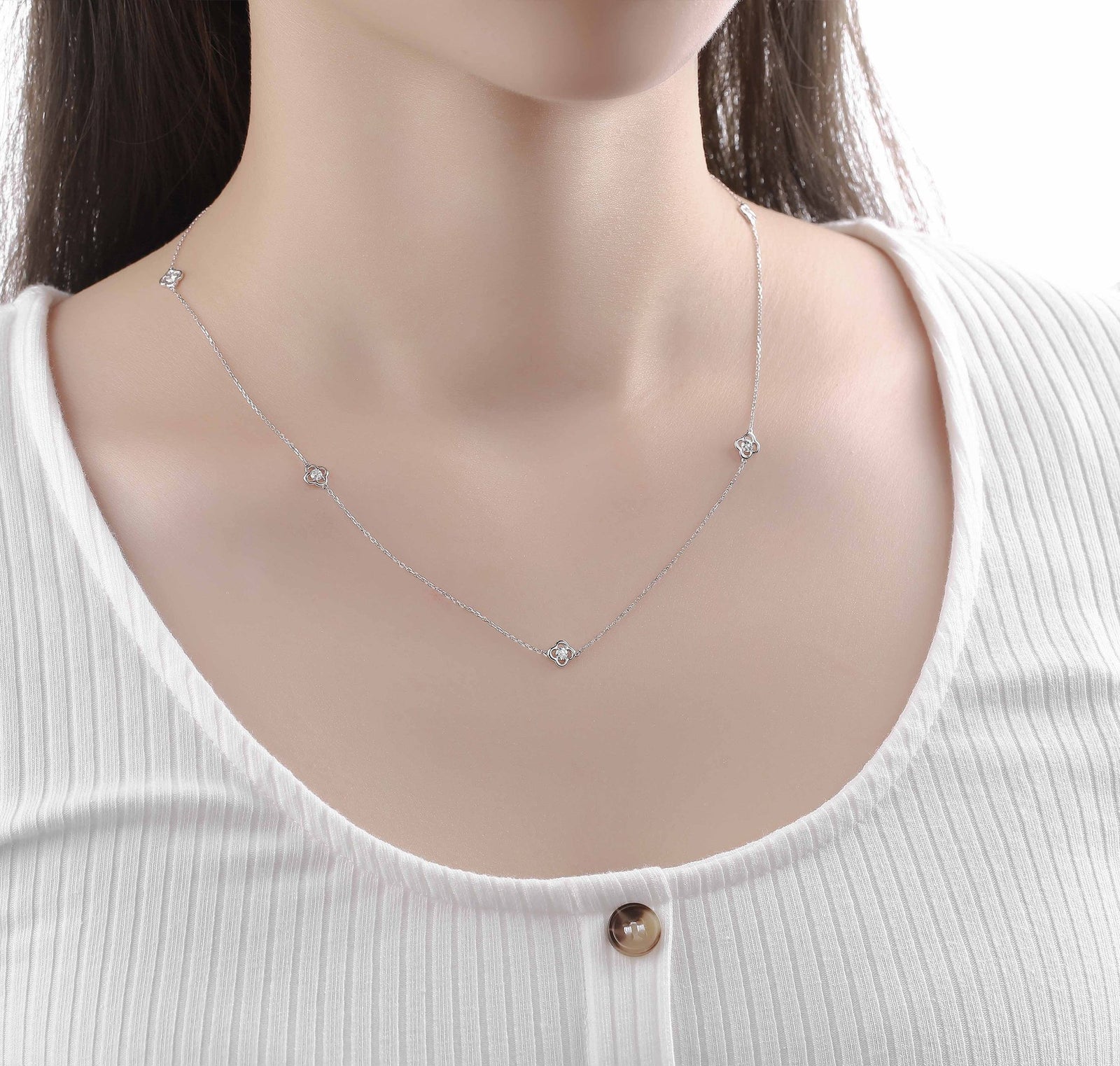 Bubbly 0.39ct Lab Grown Diamonds Necklace NL-00288WHT