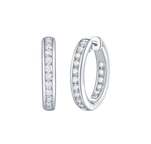 Essentials 1ct Channel Inside-out Diamond Hoops E-00105WHT