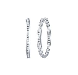 Essentials 3ct Channel Inside-out Diamond Hoops E-00107WHT