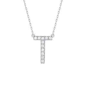 My Type 0.16ct "T" Lab Grown Diamond Necklace NL-00165WHT
