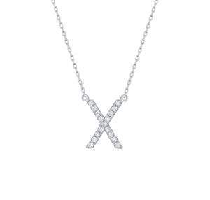 My Type 0.20ct "X" Lab Grown Diamond Necklace NL-00169WHT