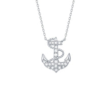 mini 0.23ct Lab grown diamond anchor necklace NL-00226WHT