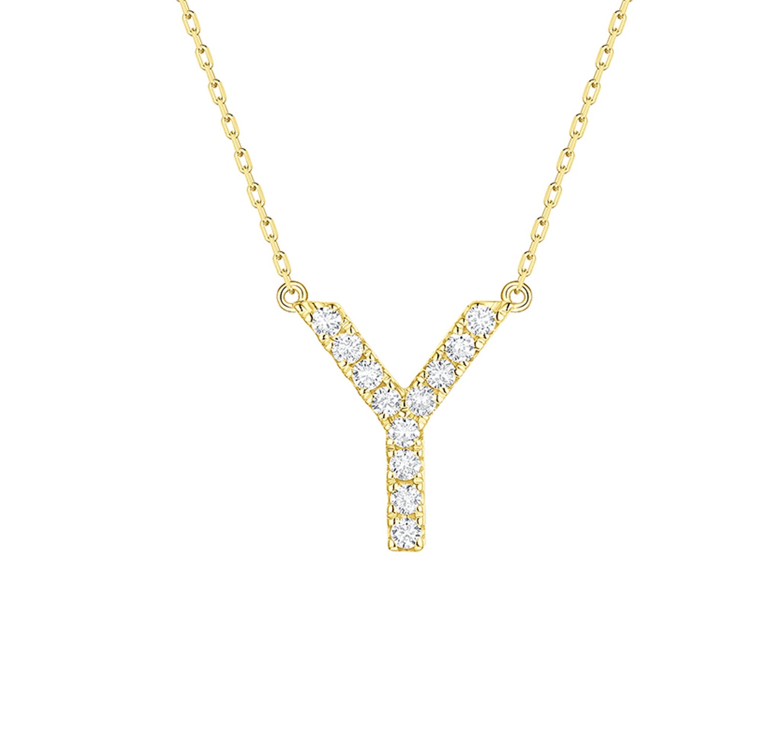 My Type 0.17ct "Y" Lab Grown Diamond Necklace NL-00170WHT