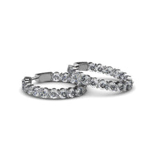 Sparkling round cut 4.50 carats diamonds Hoop earrings white gold